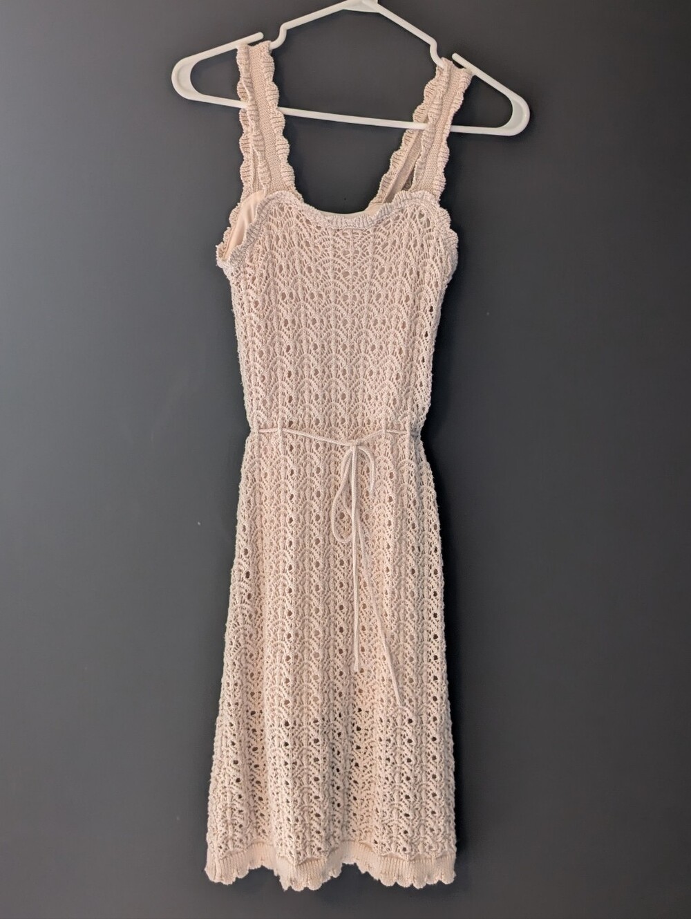 Jessica Simpson Beige Crochet Mini Dress